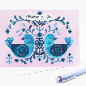 Sleepy Birds Thinking of You Greeting Card