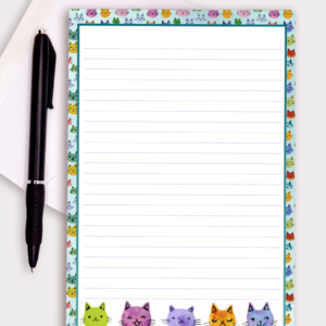 Rainbow Cats Writing Pad