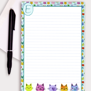 Rainbow Cats Monogrammed Notepad